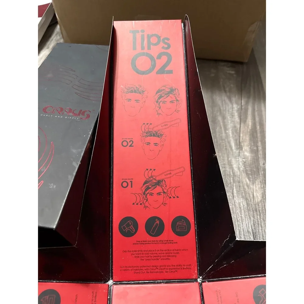 Cirrus Curly and Ripply Hair Styler 3 Interchangeable Waver Heads Black USED